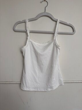 White Lace-Trim Camisole Tank Top